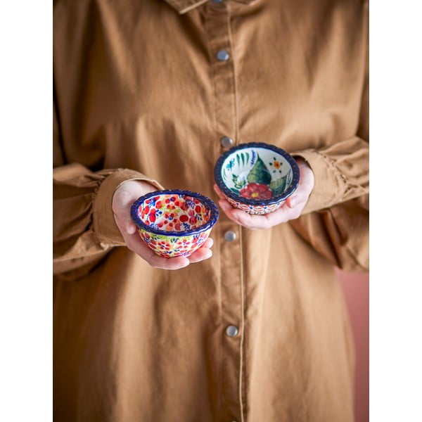 Crvene zdjelice u setu za posluživanje 2 kom od kamenine 95 ml Florist – Bloomingville-image-3