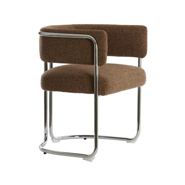 Smeđa metalna blagovaonska stolica s naslonima za ruke Adante – Light & Living