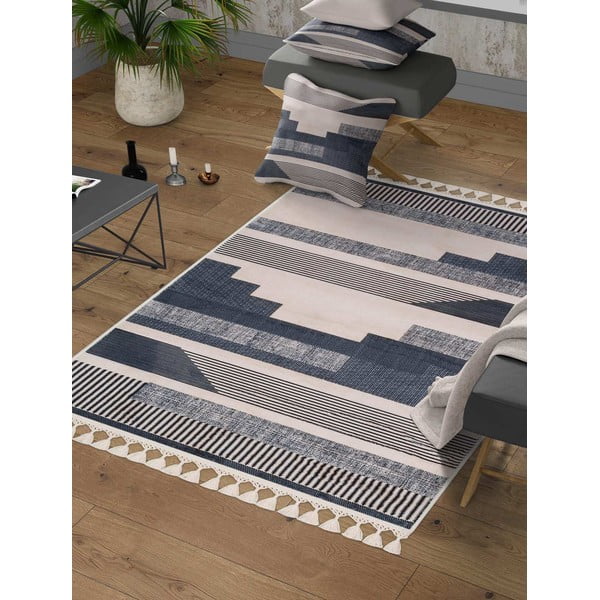 Sivo-bež perivi tepih 160x100 cm - Vitaus-image-1