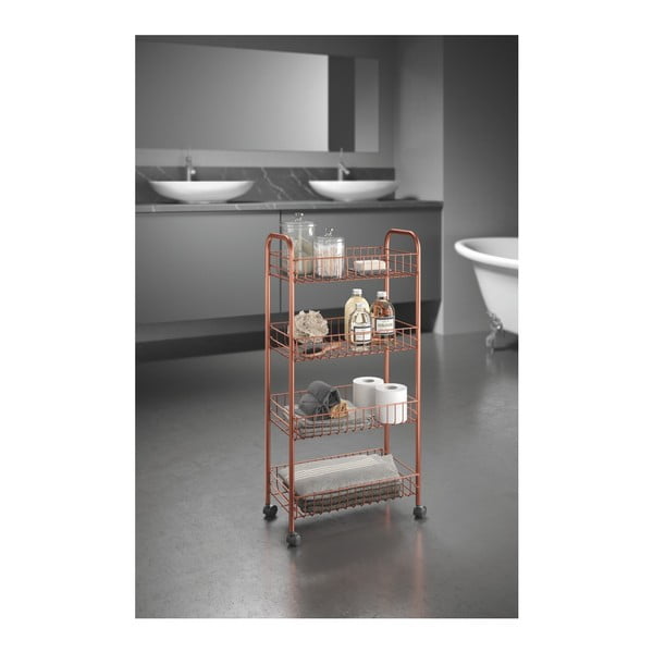 Metalna mobilna polica u bakrenoj boji 41x84 cm Ascona – Metaltex-image-1
