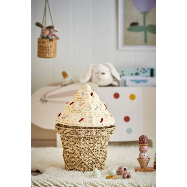 Dječja kutija za pohranu od morske trave u prirodnoj boji ø 28x41 cm Cillie – Bloomingville Mini-image-1