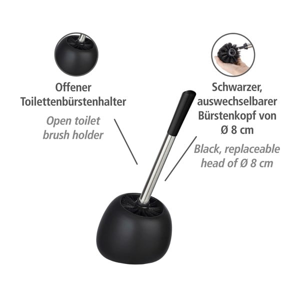 Crna keramička toaletna četka Wenko Polaris-image-4