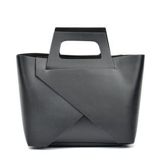 Crna kožna torbica Carla Ferreri Cross