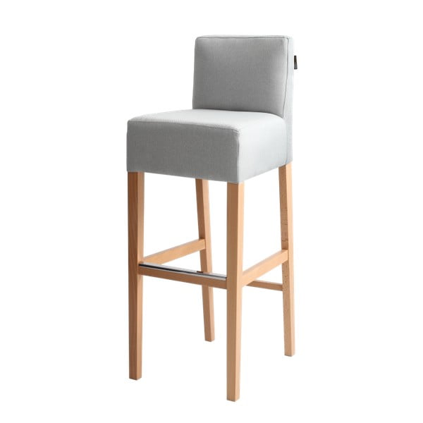 Svijetlo siva barska stolica s prirodnim nogama Custom Form Poter