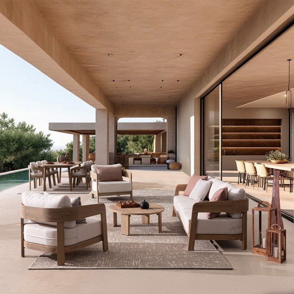 Vrtna sofa od masivnog bagrema u prirodnoj boji Pablo – Bizzotto-image-1