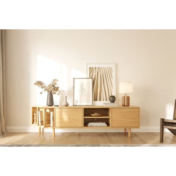TV komoda u dekoru hrasta u prirodnoj boji 189x50x44 cm Shift – Woodman-image-1