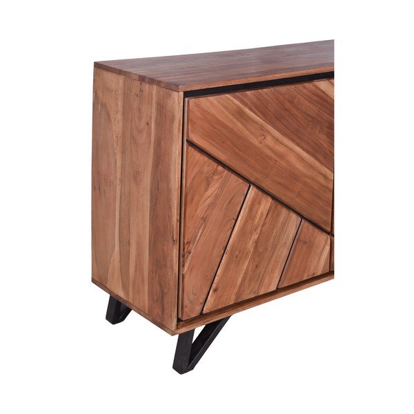 Ormarić od masivnog bagrema u prirodnoj boji 120x78x40 cm Ambala – Interia Home & Living-image-4