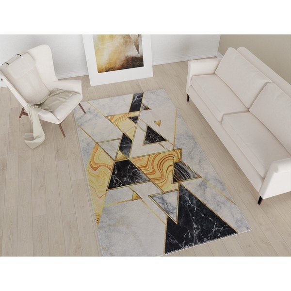 Crno-bijeli perivi tepih 120x180 cm - Vitaus-image-1