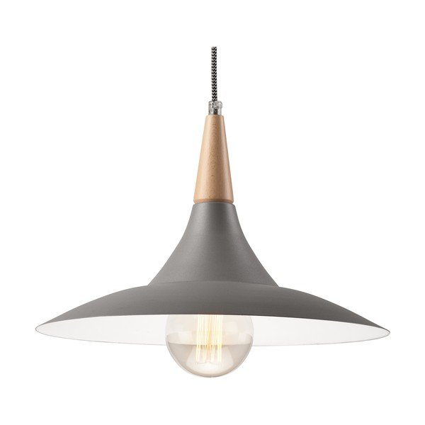 Siva viseća svjetiljka s metalnim sjenilom ø 30 cm Ufo – LAMKUR-image-4