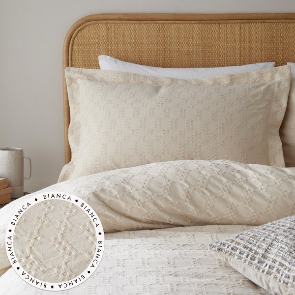 Jastučnice u setu 2 kom 50x75 cm Waffle Circle – Bianca-image-2