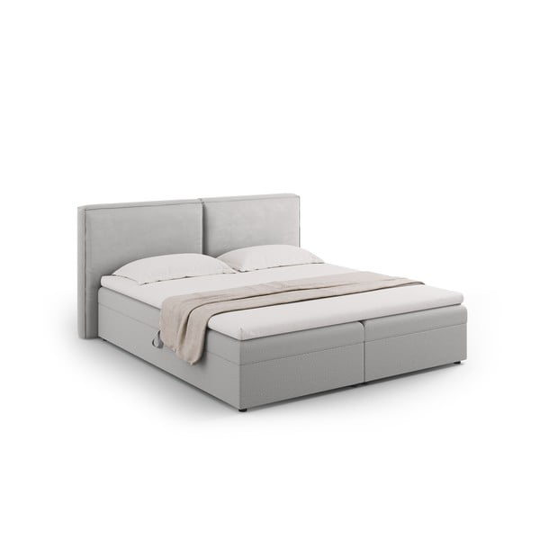 Svijetlo sivi boxspring krevet s prostorom za odlaganje 180x200 cm Arendal – Cosmopolitan Design-image-1