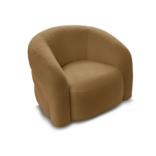 Senf žuta okretna fotelja od bouclé tkanine Elina – Bobochic Paris-image-3