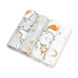 Set od 4 pamučne pelene T-TOMI Unicorns, 76 x 76 cm