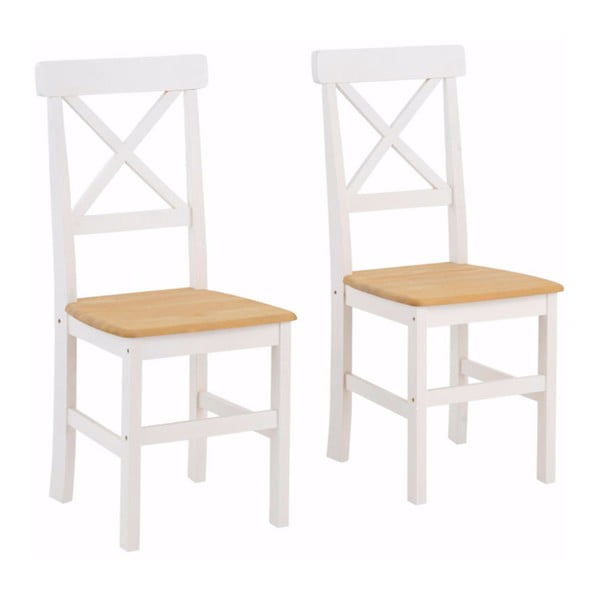 Set od 2 bijele stolice za blagovanje od masivnog bora Støraa Nicoline