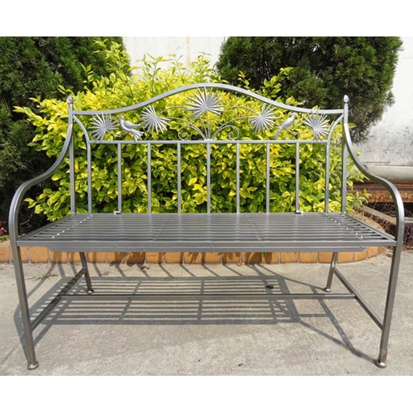 Siva metalna vrtna klupa Talin - Garden Pleasure-image-1