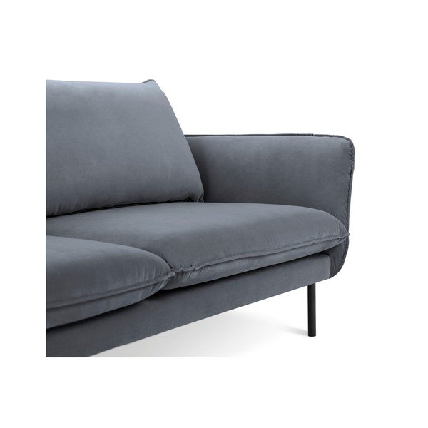 Siva baršunasta sofa Cosmopolitan Design Vienna, 160 cm-image-3