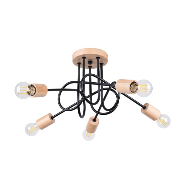 Crna/u prirodnoj boji stropna svjetiljka 15x61 cm Tumber – Nice Lamps