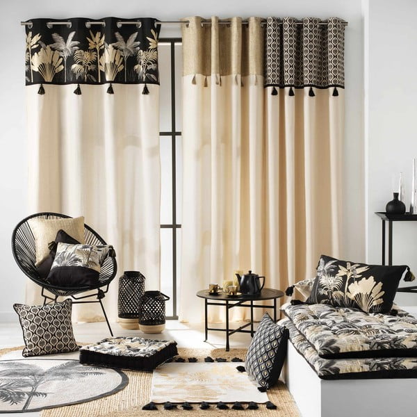 Crna/bež zavjesa 140x240 cm Karaba – douceur d'intérieur-image-4