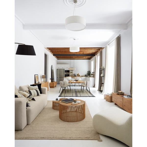 Crna stojeća svjetiljka s tekstilnim sjenilom (visina 210 cm) Juhe – Kave Home-image-3