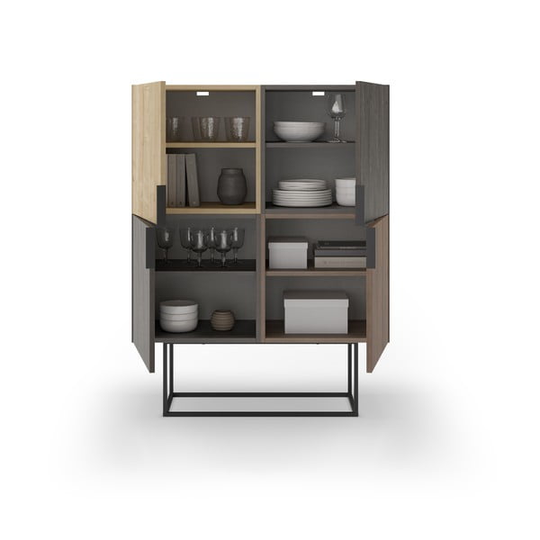 Smeđi/u prirodnoj boji ormarić u dekoru hrasta 100x130 cm Titan – Marckeric-image-3