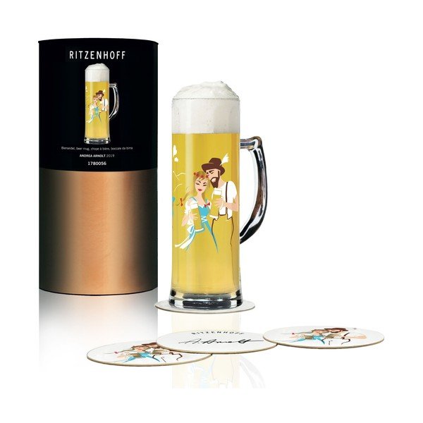 Set pivskih čaša od kristalnog stakla i 5 podmetača Ritzenhoff Amdrea Arnolt, 596 ml-image-1