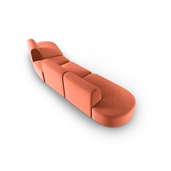Ružičasta baršunasti sofa s desnim kutom 428 cm Paolo – Milo Casa-image-3