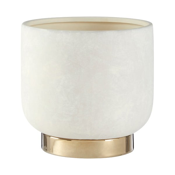 Cvjetni lonac kamenina u bijelo-zlatnoj boji Premier Housewares Callie, Ø 18 cm