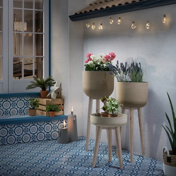 Smeđa tegla za cvijeće Kave Home Stahl, výška 86 cm-image-1