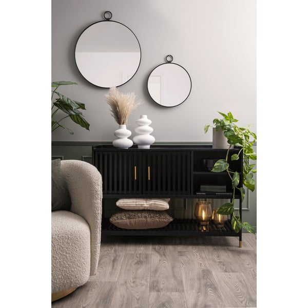 Crna komoda od borovine Leitmotiv Marve, 120 x 80 cm-image-1