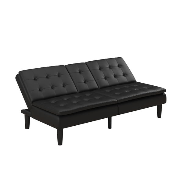 Crna sklopiva sofa od imitacije kože 191 cm Maine – Støraa-image-3
