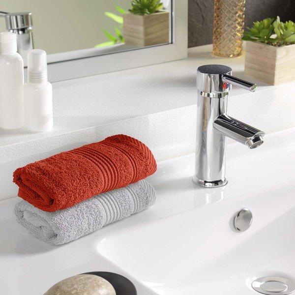 Ciglasti pamučan ručnik od frotira 30x50 cm Tendresse – douceur d'intérieur-image-1