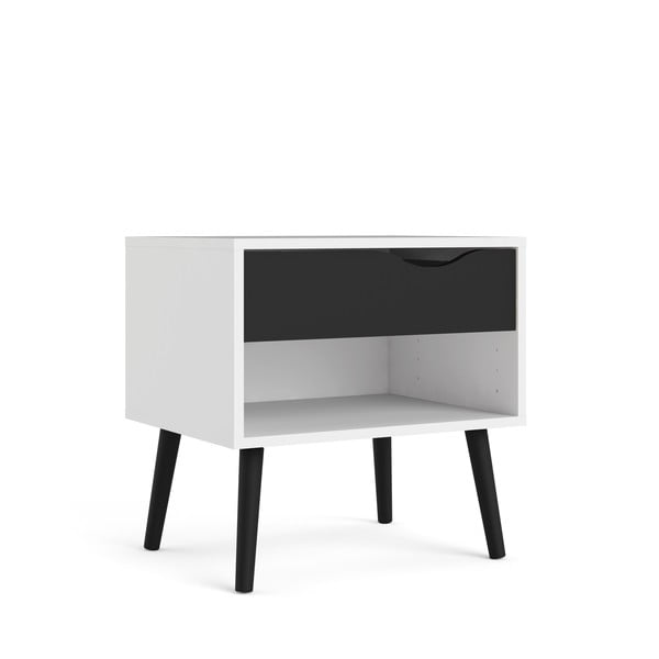 Crno-bijeli noćni ormarić Tvilum Oslo-image-2