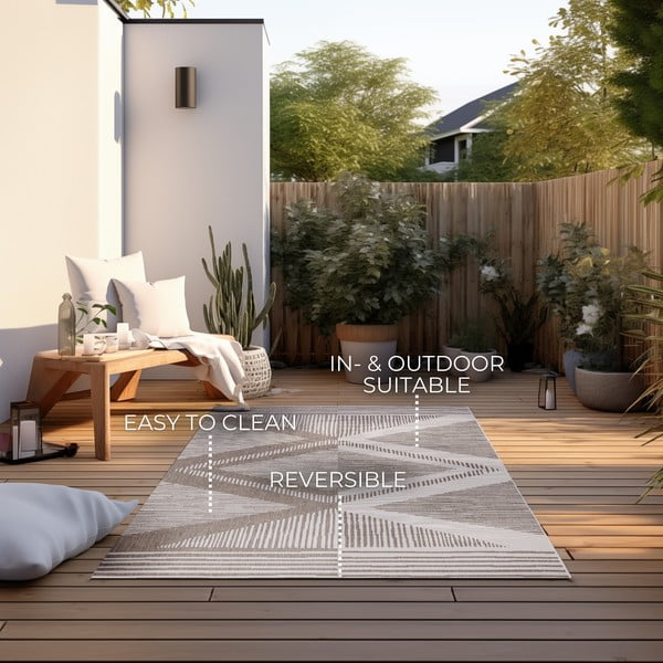 Smeđi/krem vanjski tepih 120x170 cm Gemini – Elle Decoration-image-4