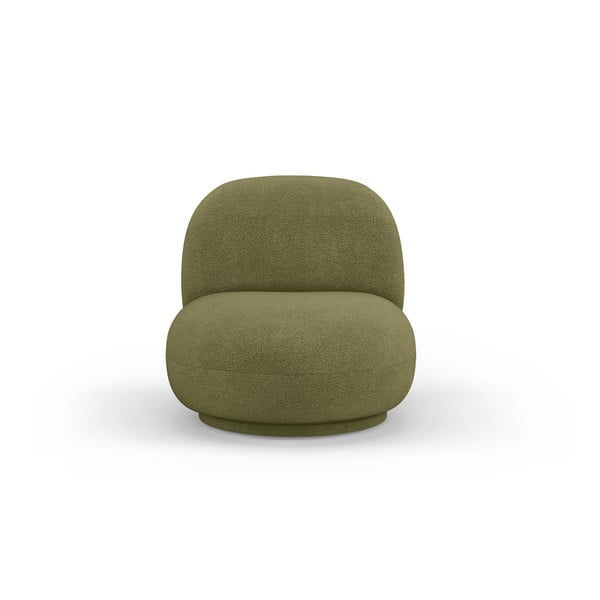 Zelena fotelja od bouclé tkanine Chuck – Micadoni Home