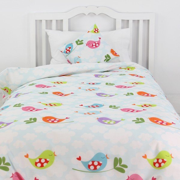 Dječje pamučne navlake za pokrivač i jastuk Mr. Fox Little Birds, 140 x 200 cm-image-1