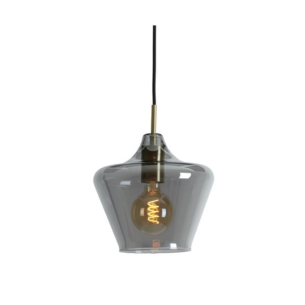 Siva stropna svjetiljka sa staklenim sjenilom ø 22 cm Solly - Light & Living