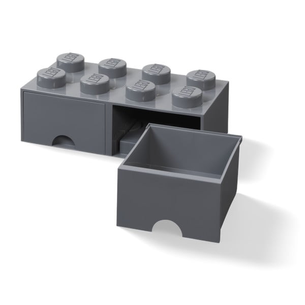 Dječja tamno siva kutija s 2 LEGO® ladice-image-2