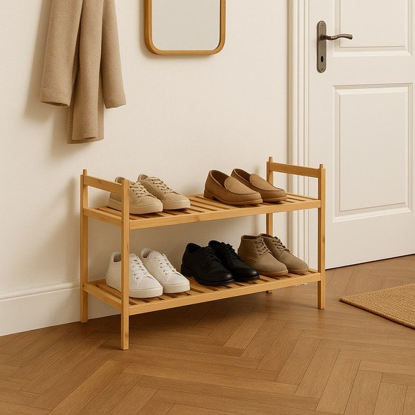 Od bambusa ormarić za cipele u prirodnoj boji 69x35x25 cm Noris – Bonami Essentials-image-1