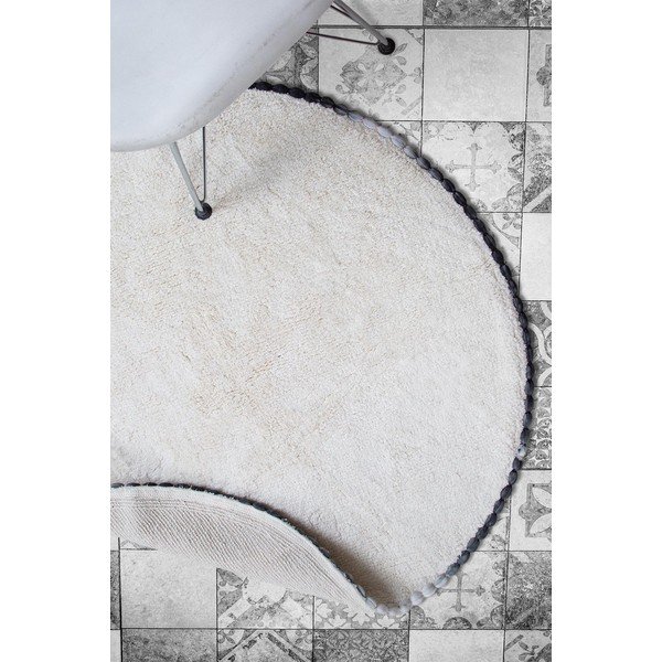 Kremasta pamučna prostirka za kupaonicu Irya Home Collection Ronan, ø 90 cm-image-1
