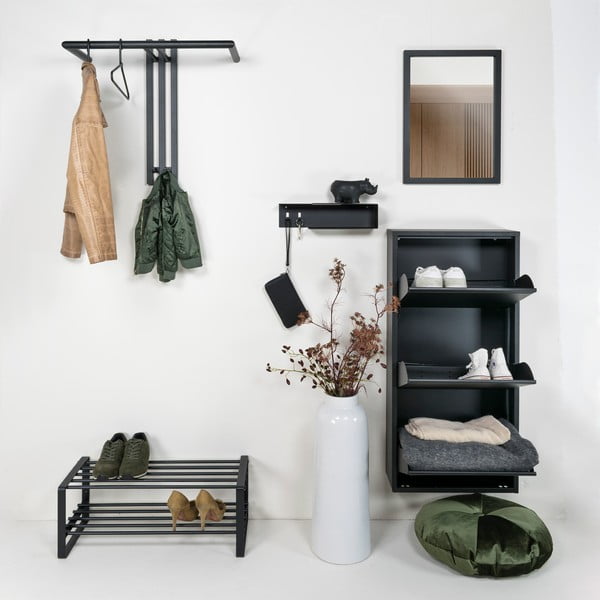 Crna metalna zidna vješalica 65 cm Senza – Spinder Design-image-2