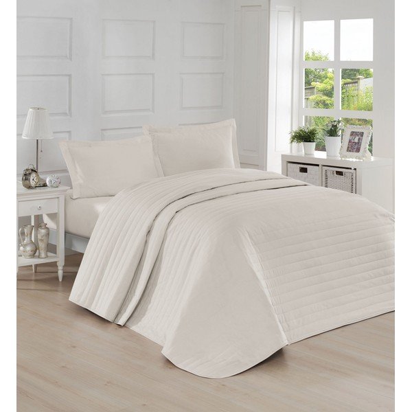 Krem lagani prošiveni pokrivač Mijolnir Monart, 220 x 240 cm-image-1