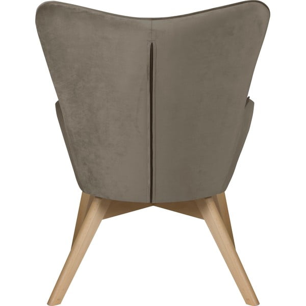 Svjetlo smeđa baršunasta fotelja s naslonjačem za noge Niko – Ropez-image-4