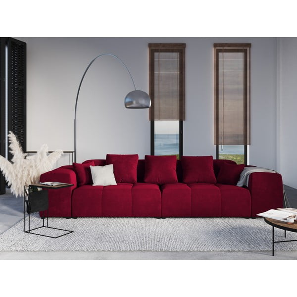 Crveni baršunasti jastuk za modularnu sofu Rome Velvet - Cosmopolitan Design-image-3