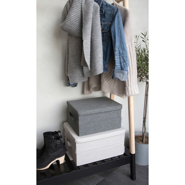 Bež tekstilna kutija za pohranu s poklopcem 40x30x22 cm Soft Storage – Bigso-image-1