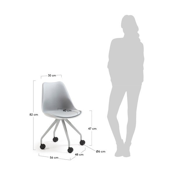 Siva uredska stolica Kave Home Lars-image-4