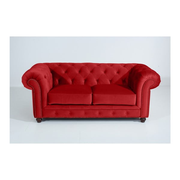Crvena sofa Max Winzer Orleans Velvet, 196 cm