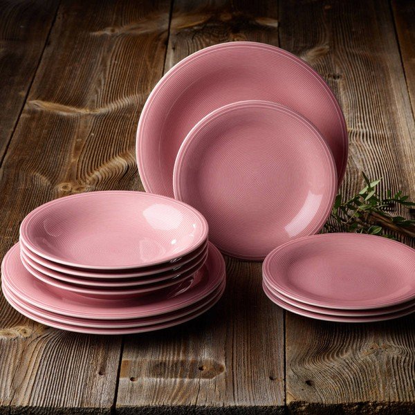 12-dijelni ružičasti set posuđa od porculana Like by Villeroy &amp; Boch Group-image-1