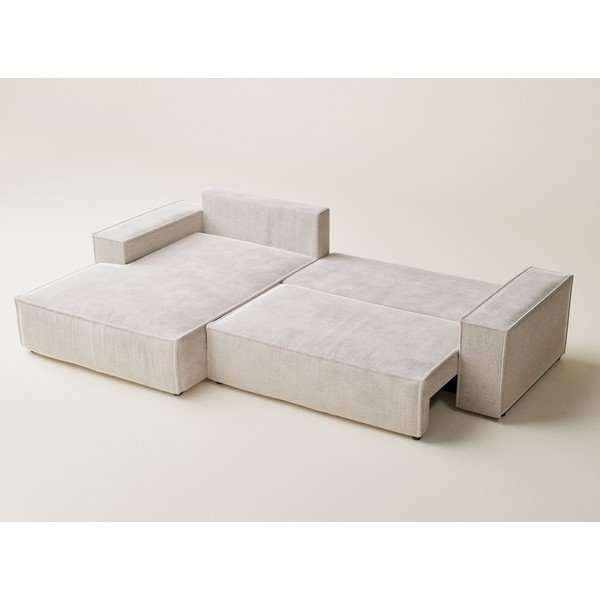 Krem sklopiva/s prostorom za odlaganje kutna garnitura od šenila (s lijevim kutom/s ležaljkom) Maze – Maison de Rêve-image-4