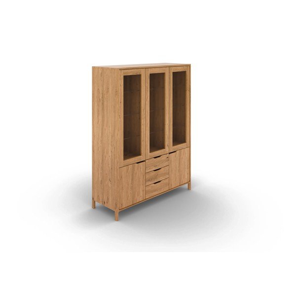 Vitrina od punog hrasta u prirodnoj boji 140x188 cm Twig – The Beds-image-2