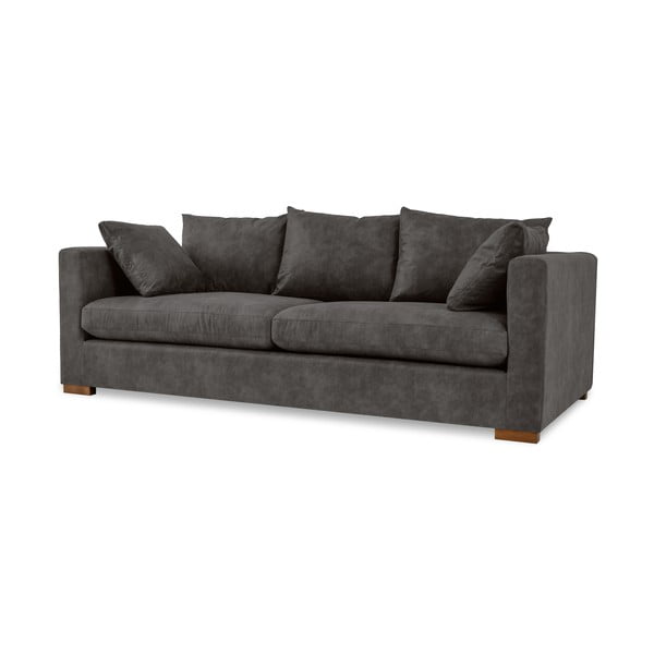 Antracitno siva sofa od imitacije kože 225 cm Hamburg – Scandic-image-2